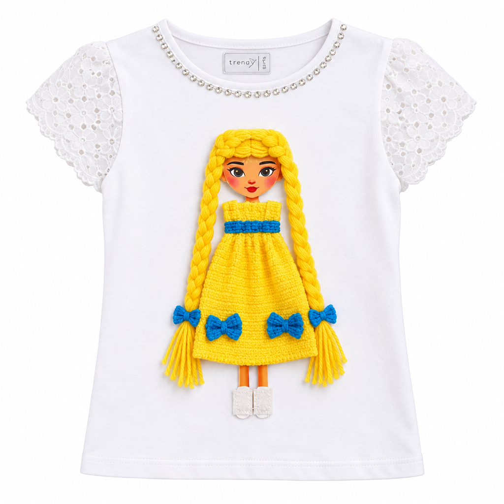White Lace T-Shirt - Clean Background